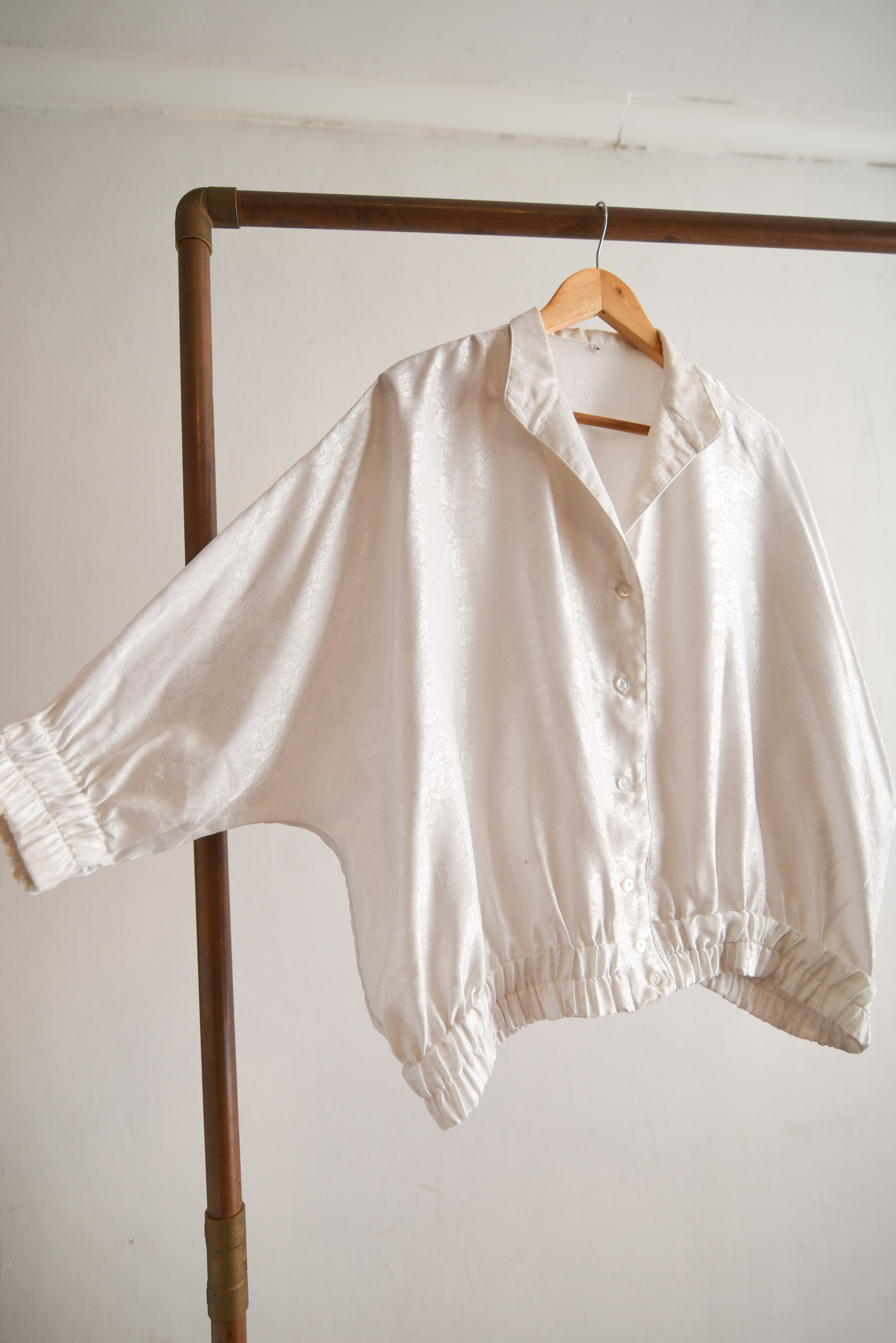 Blusa brocato 80s blanca