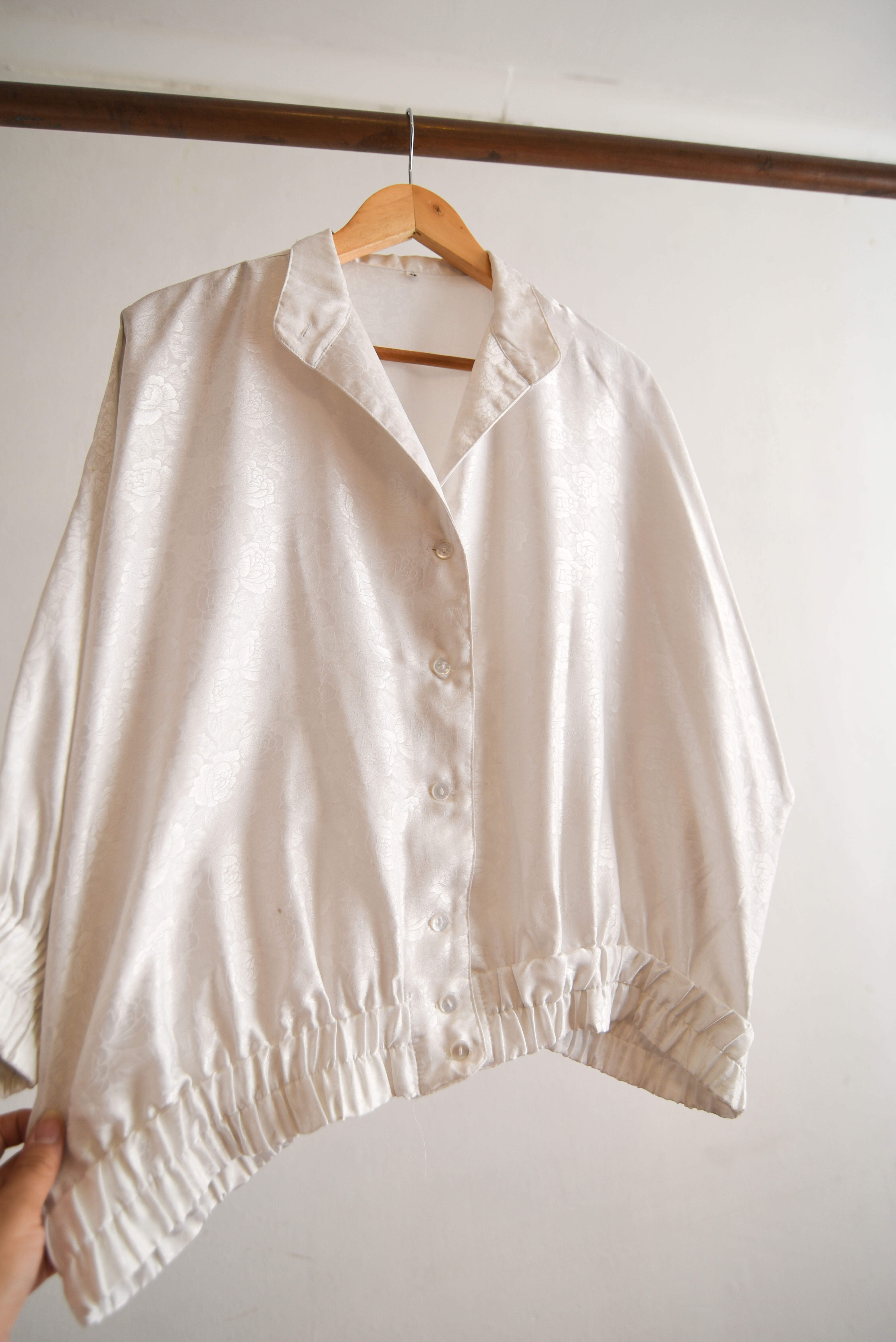 Blusa brocato 80s blanca