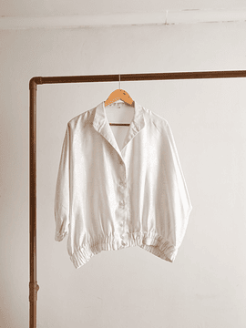 Blusa brocato 80s blanca