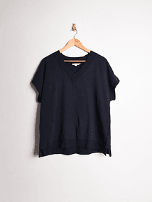 Polera V neck azul navy