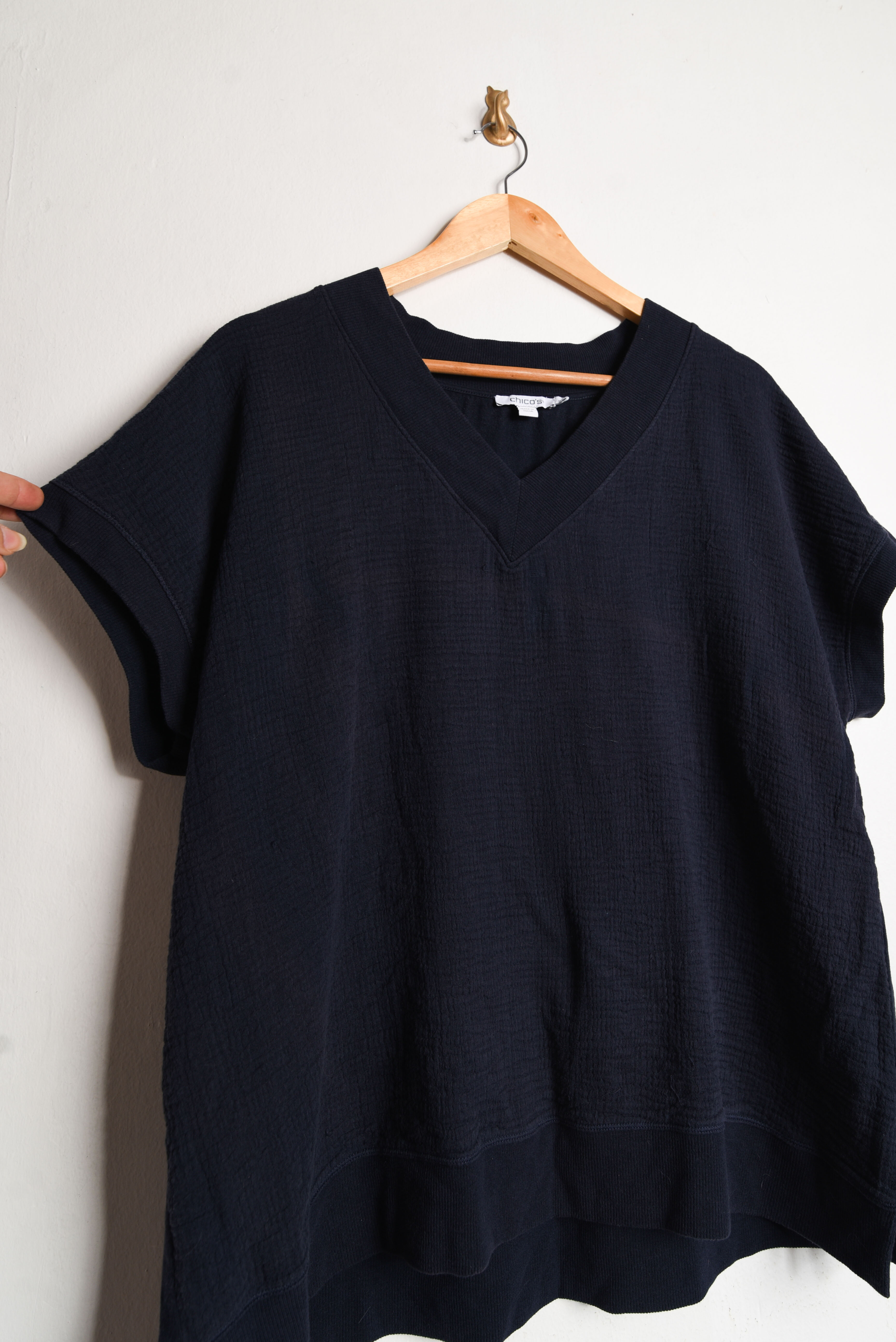 Polera V neck azul navy