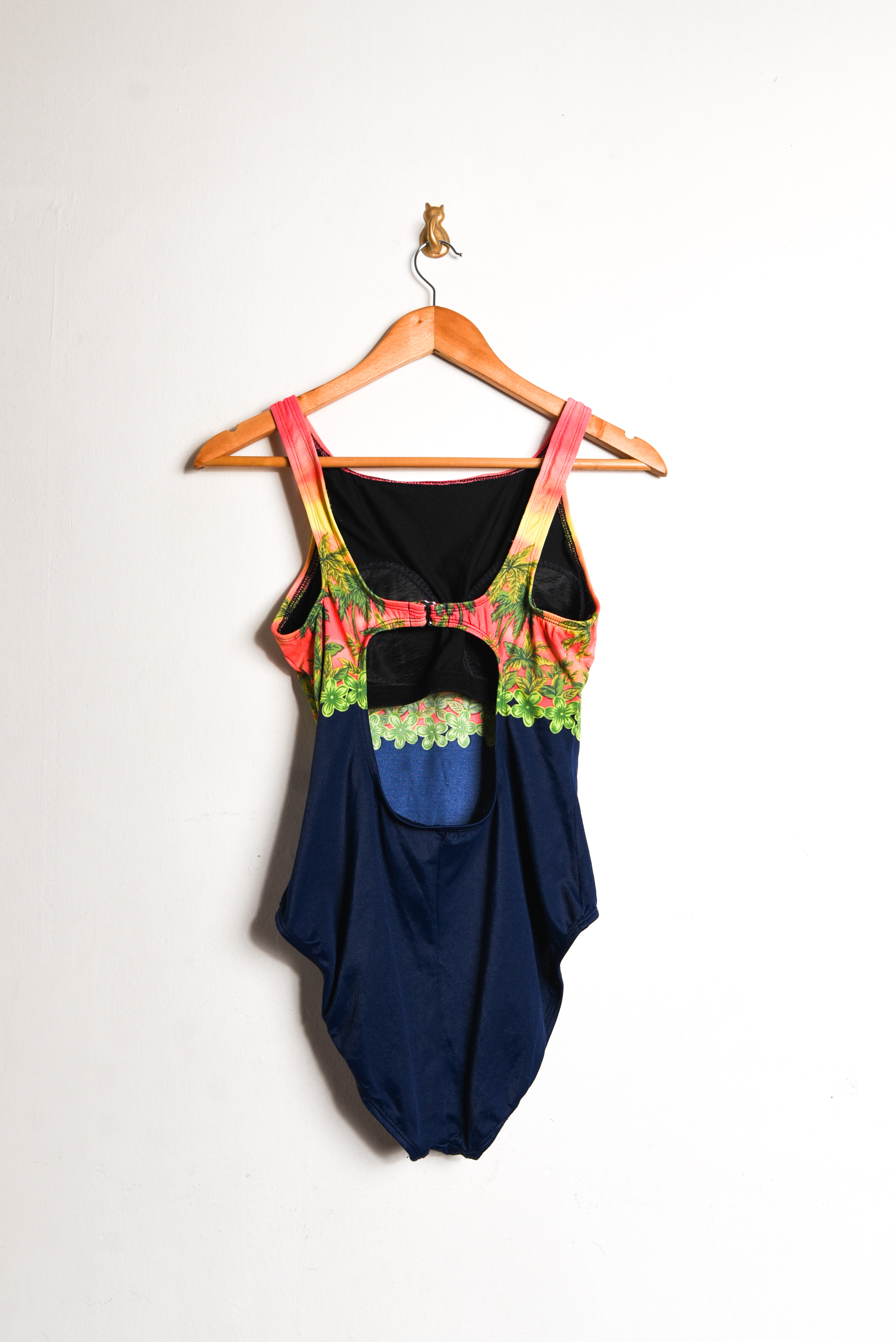 Traje de baño azul tropical vintage