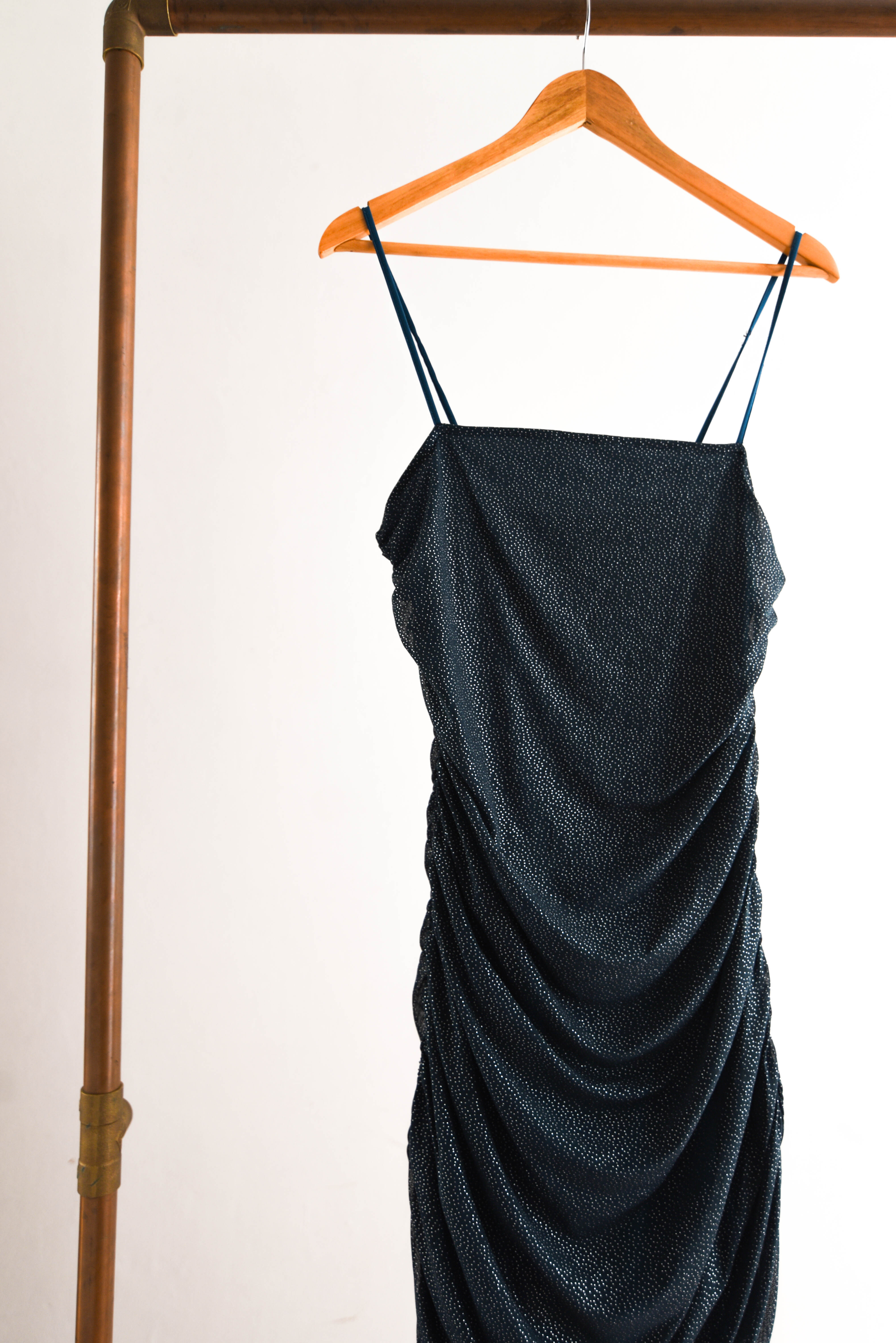 Vestido azul brillos