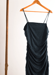 Vestido azul brillos