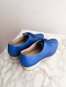 Zapatos cuero azulino