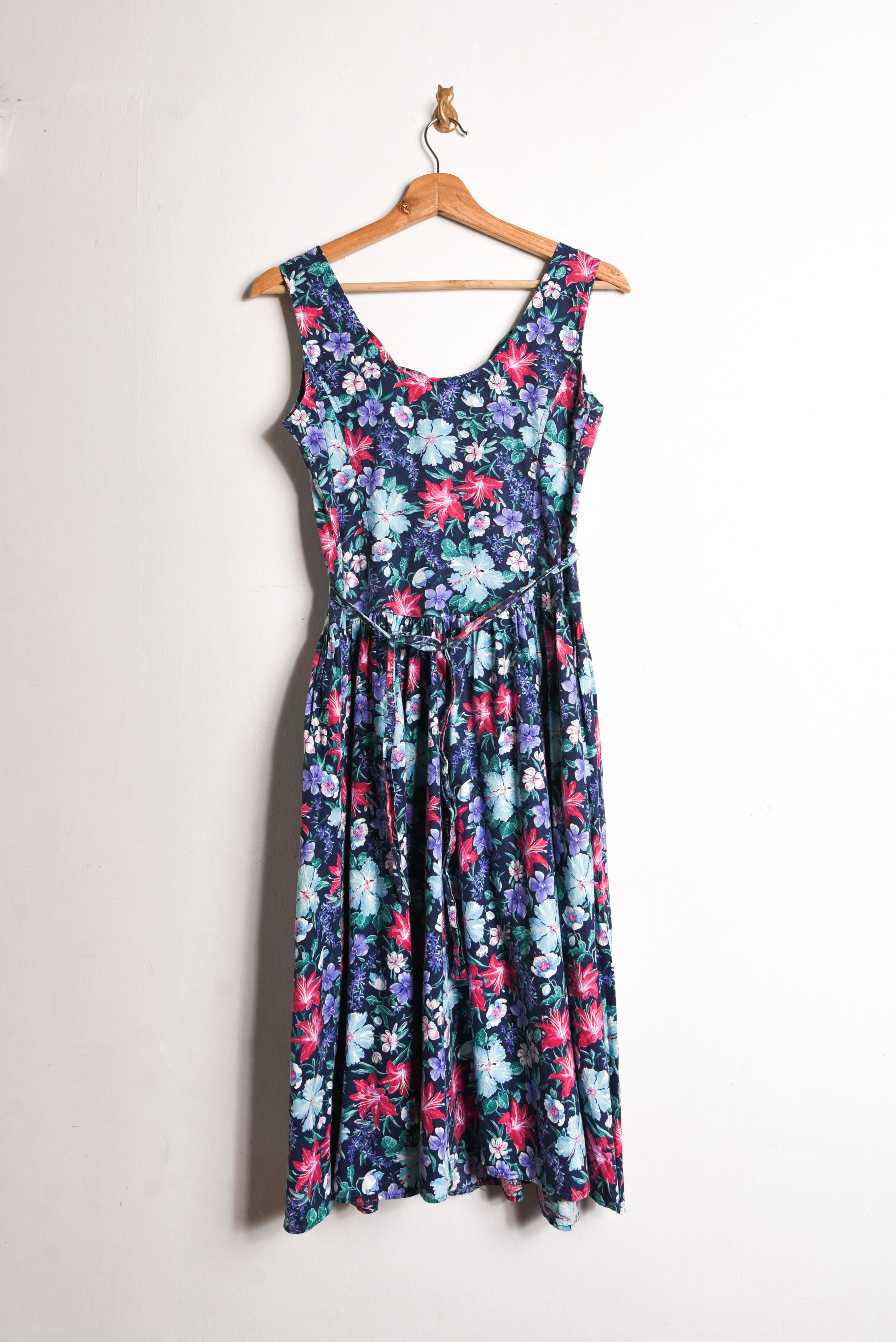 Vestido azulino floral 90s