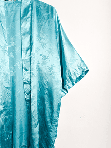 Kimono turquesa brocato