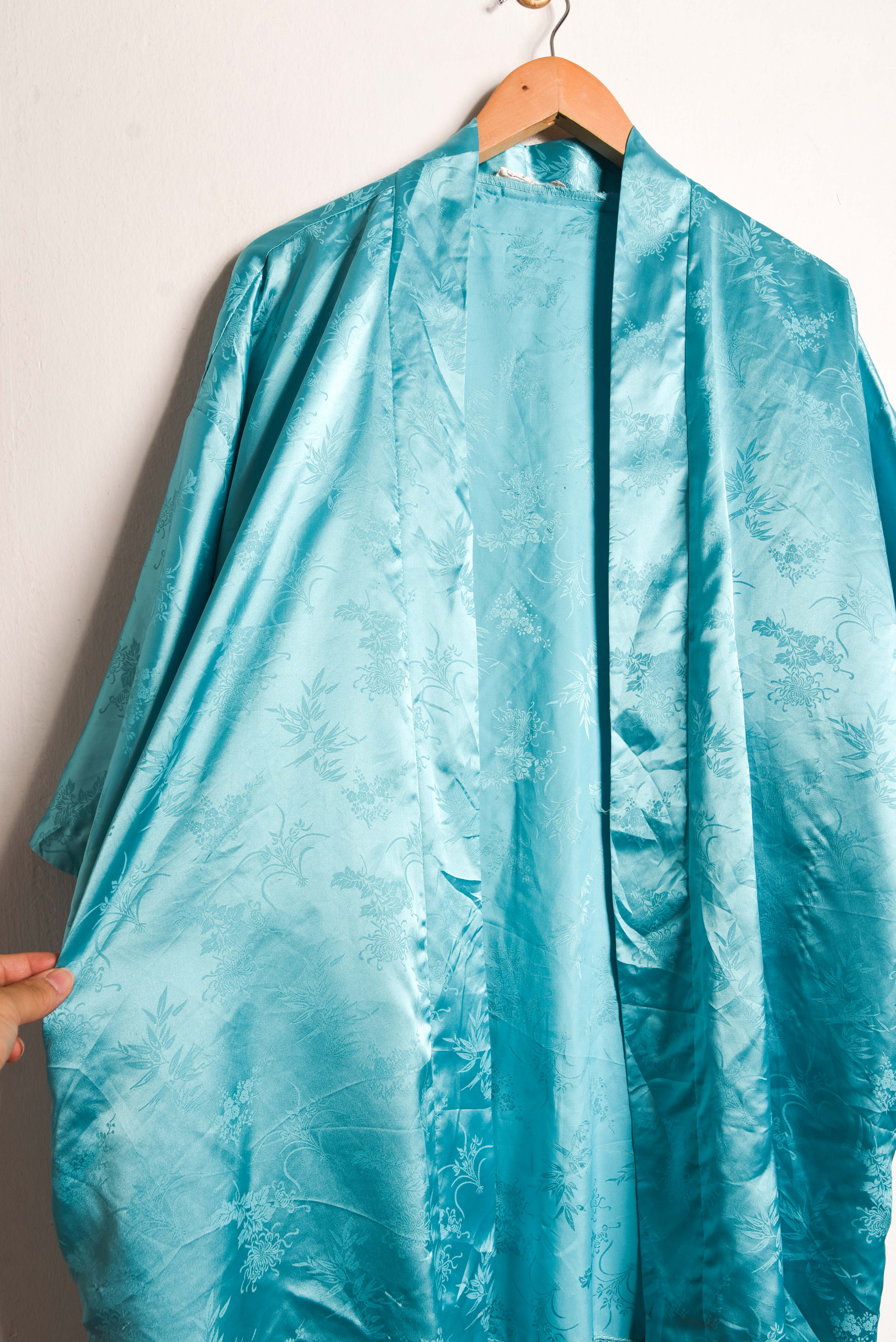 Kimono turquesa brocato