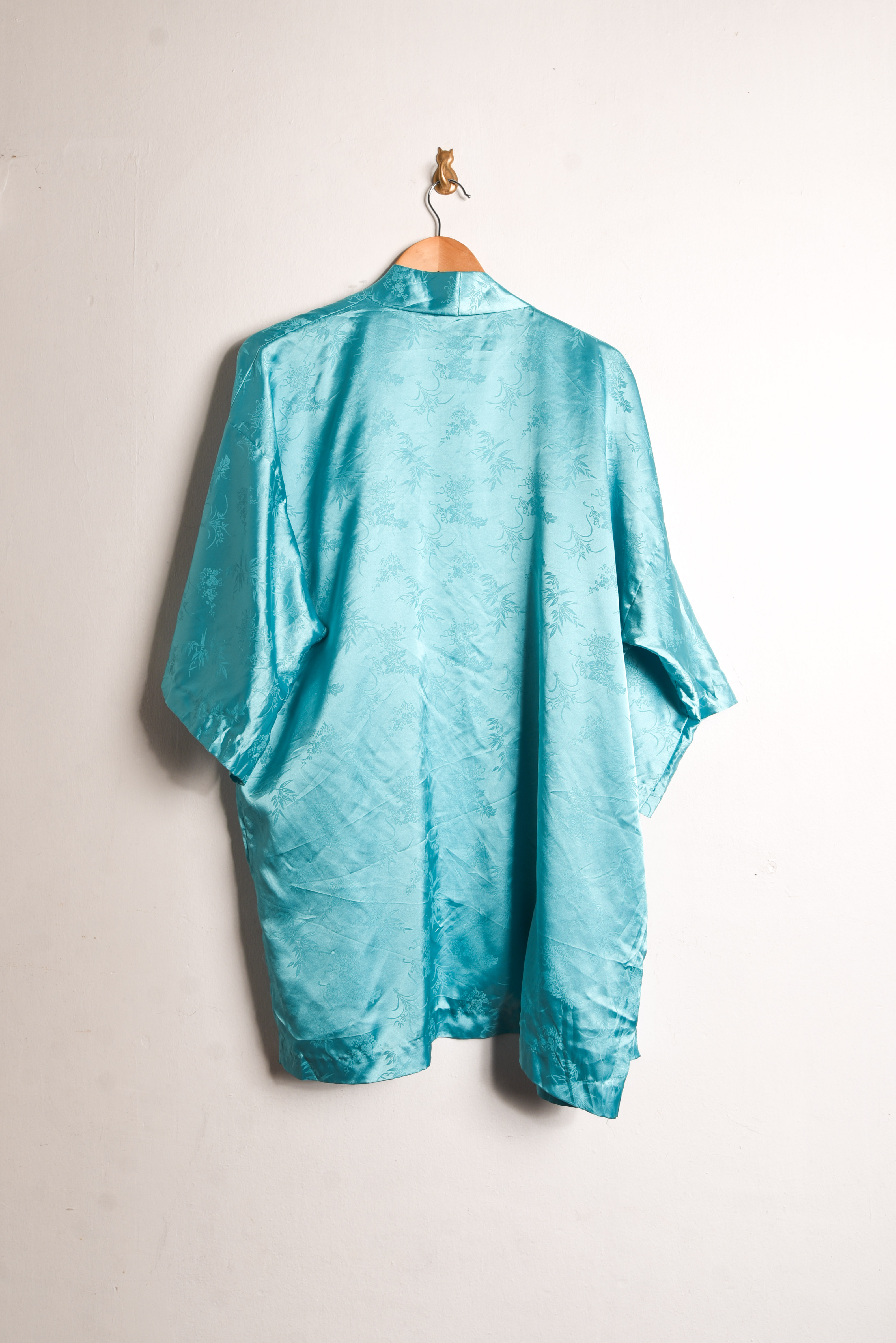 Kimono turquesa brocato