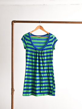 Vestido rayado blue & green