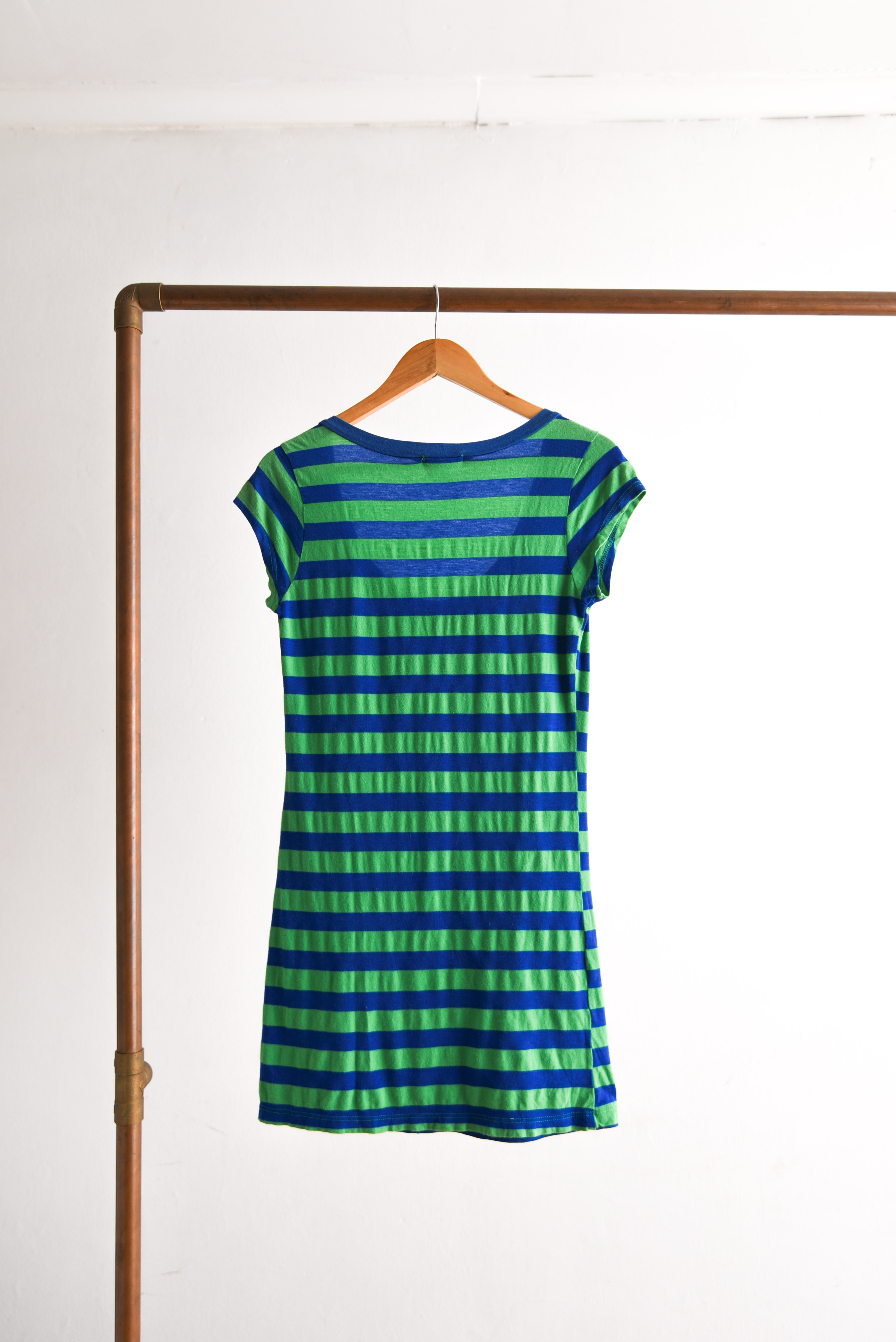 Vestido rayado blue & green