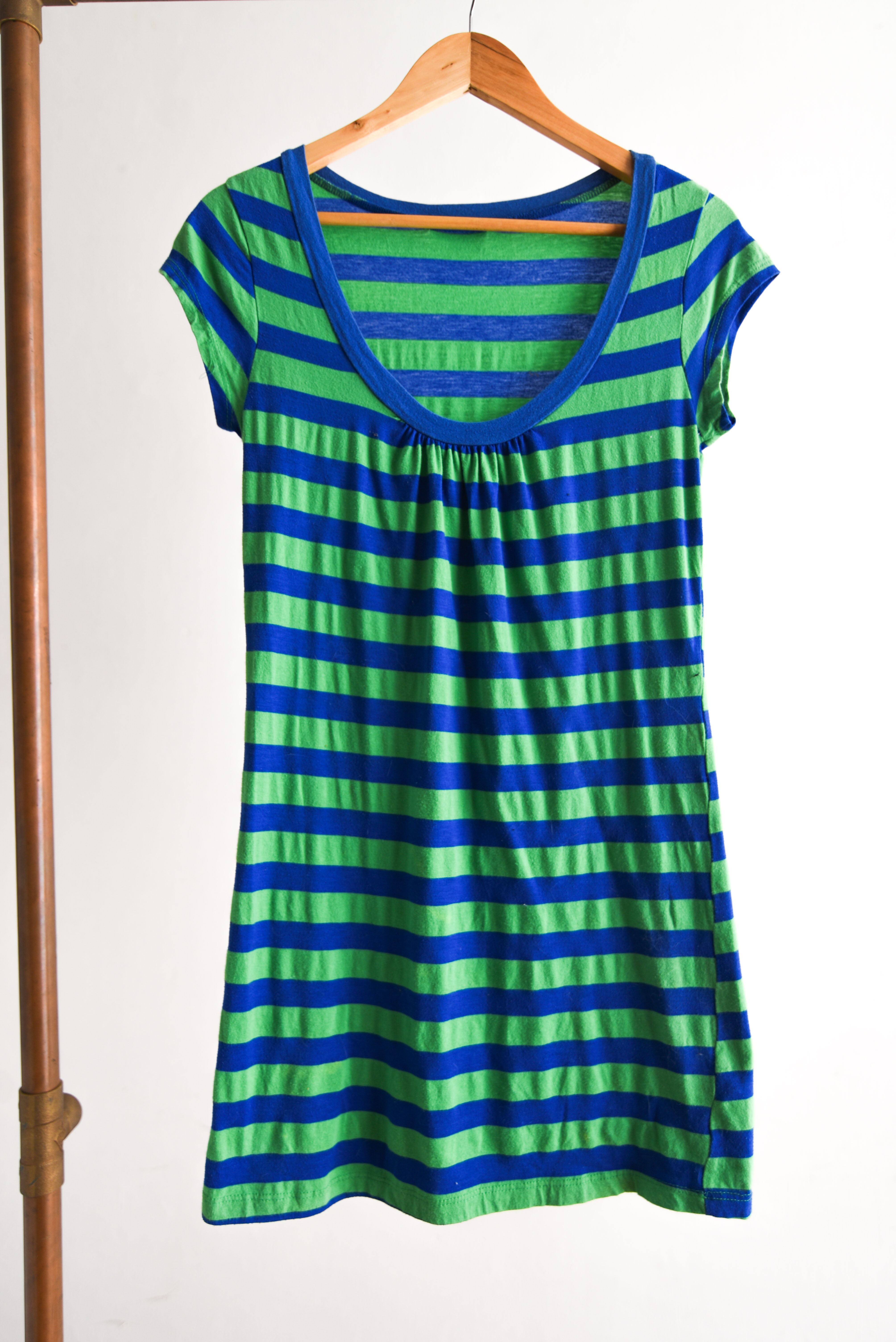 Vestido rayado blue & green