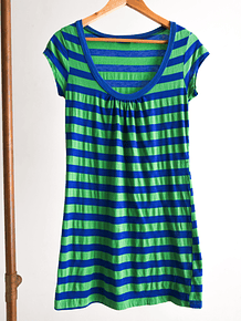Vestido rayado blue & green