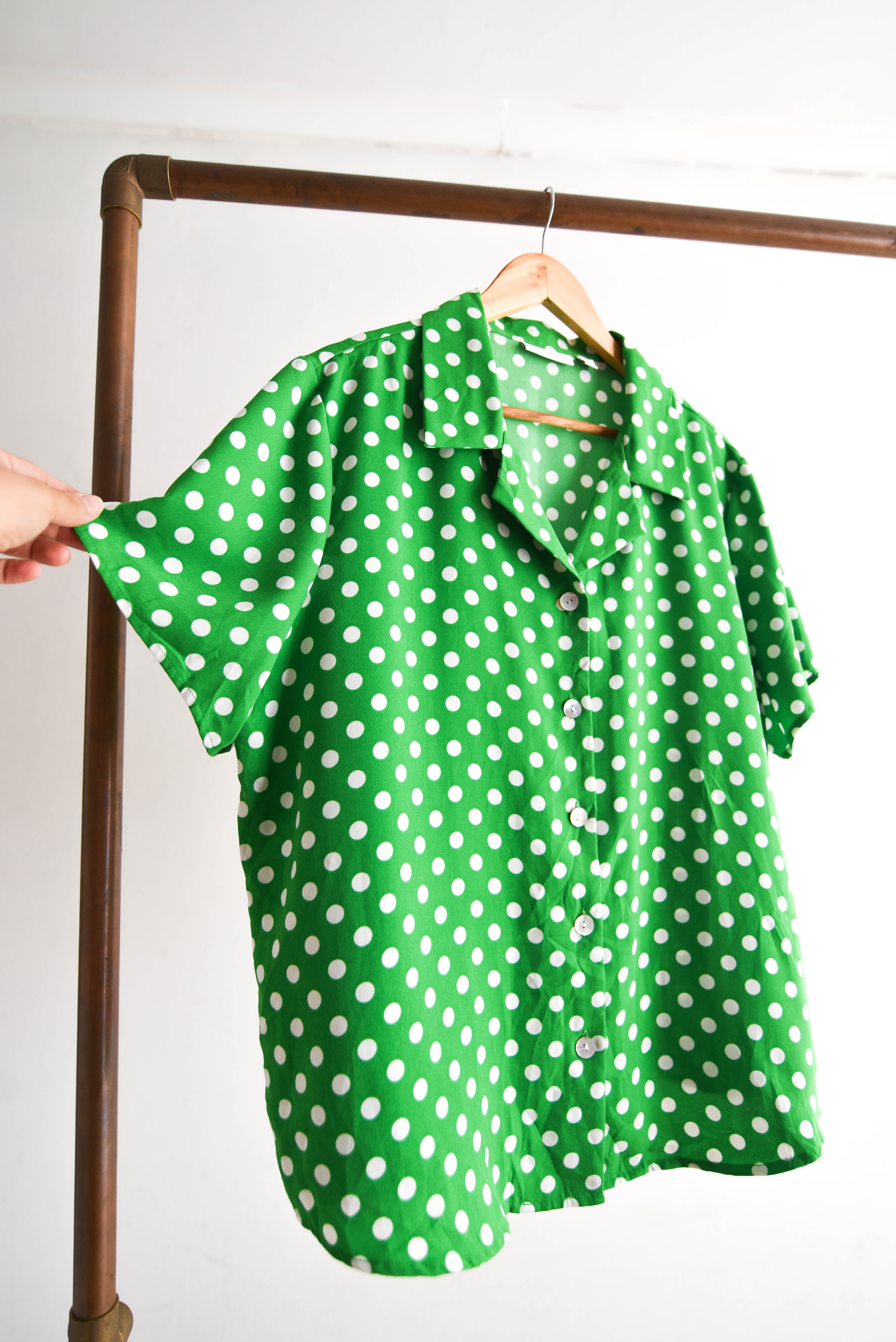 Blusa green polka dots