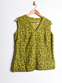 Top bordado seda vintage 1960s