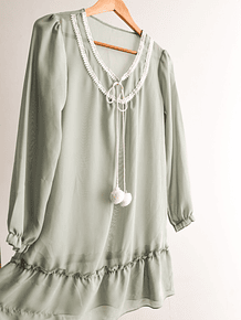 Vestido verde pastel lazito