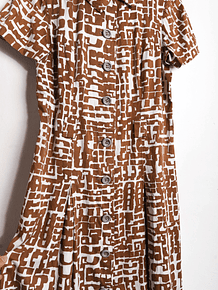 Vestido café 60s botones