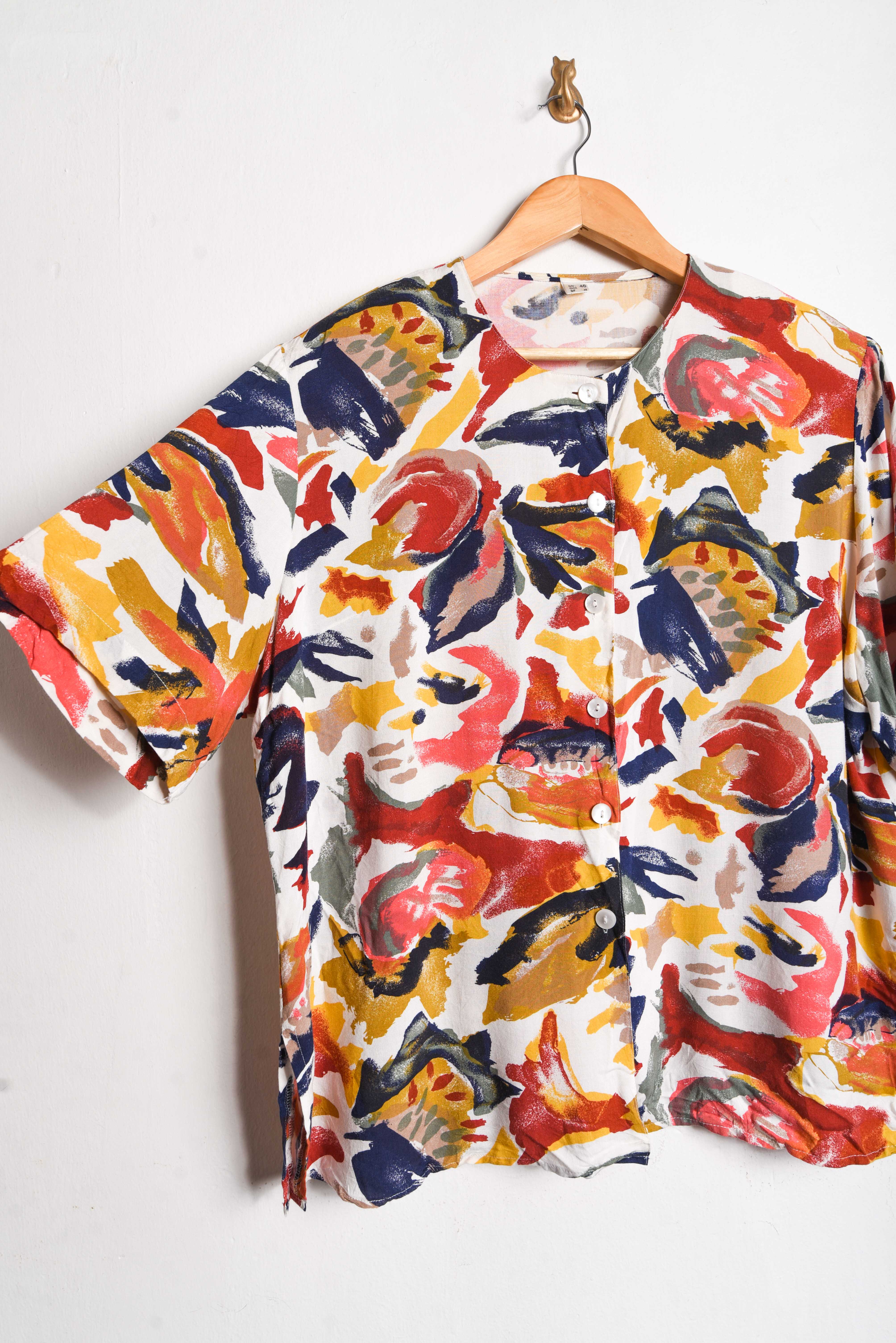 Blusa 80s floral