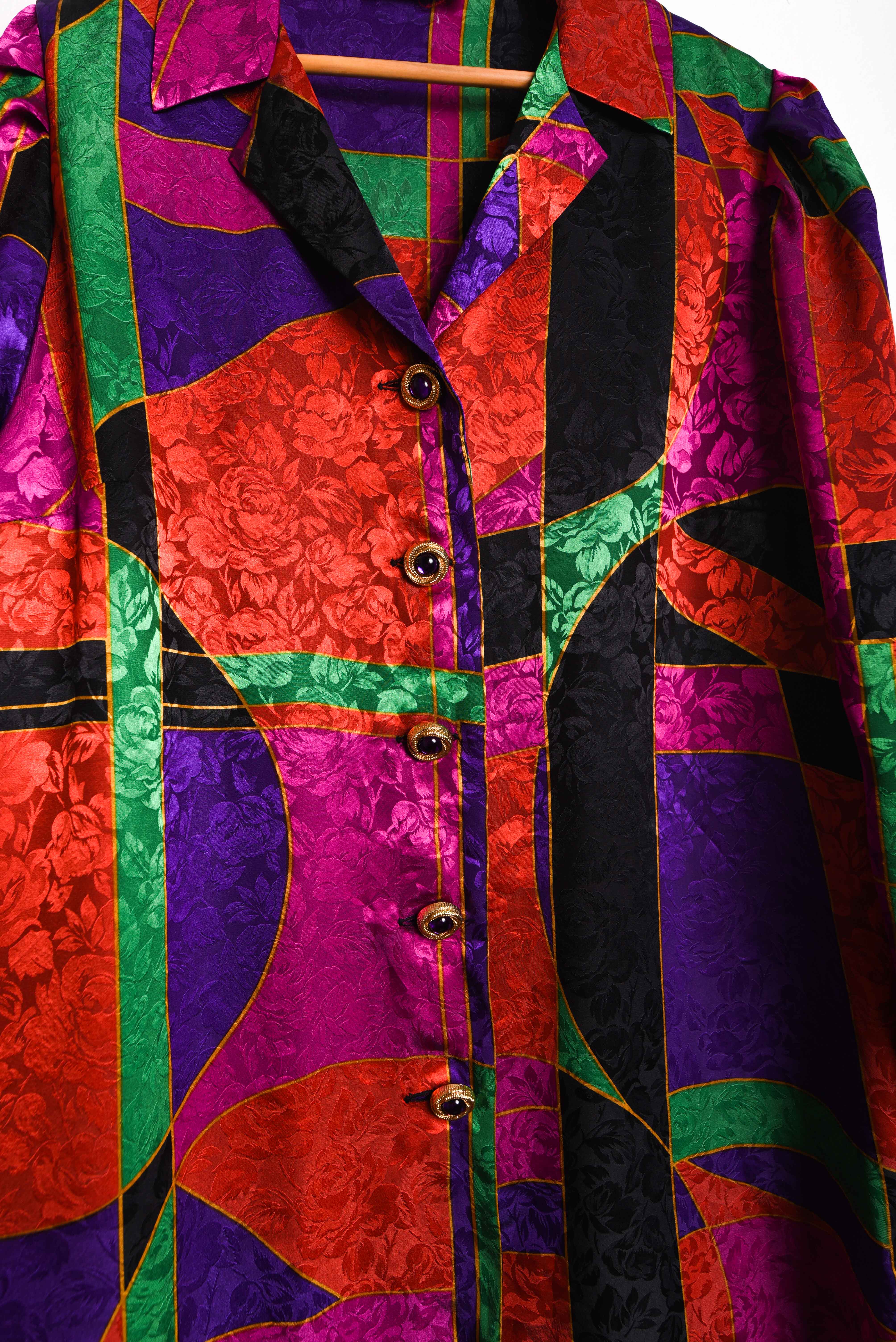 Blusón brocato 80s multicolor