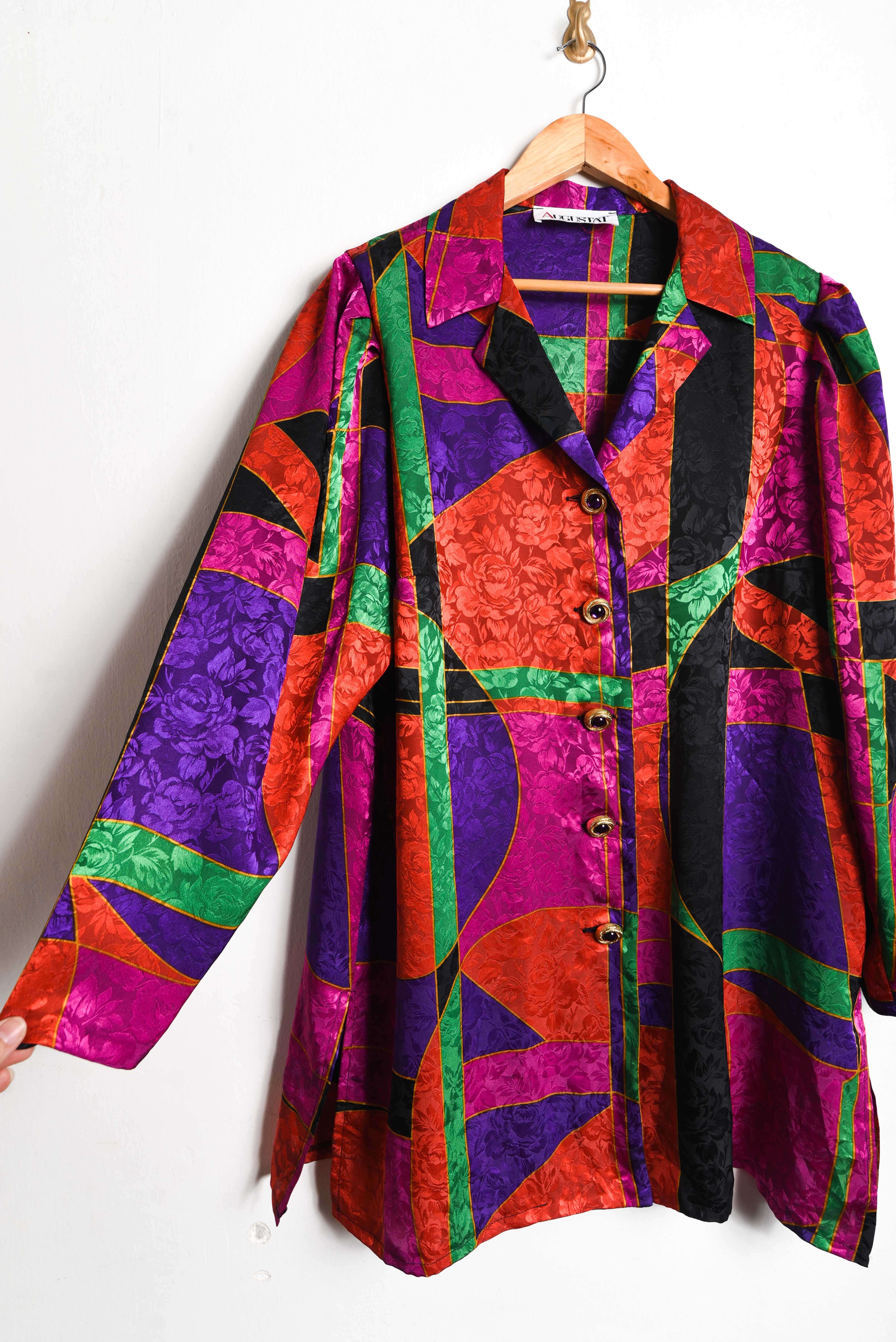 Blusón brocato 80s multicolor