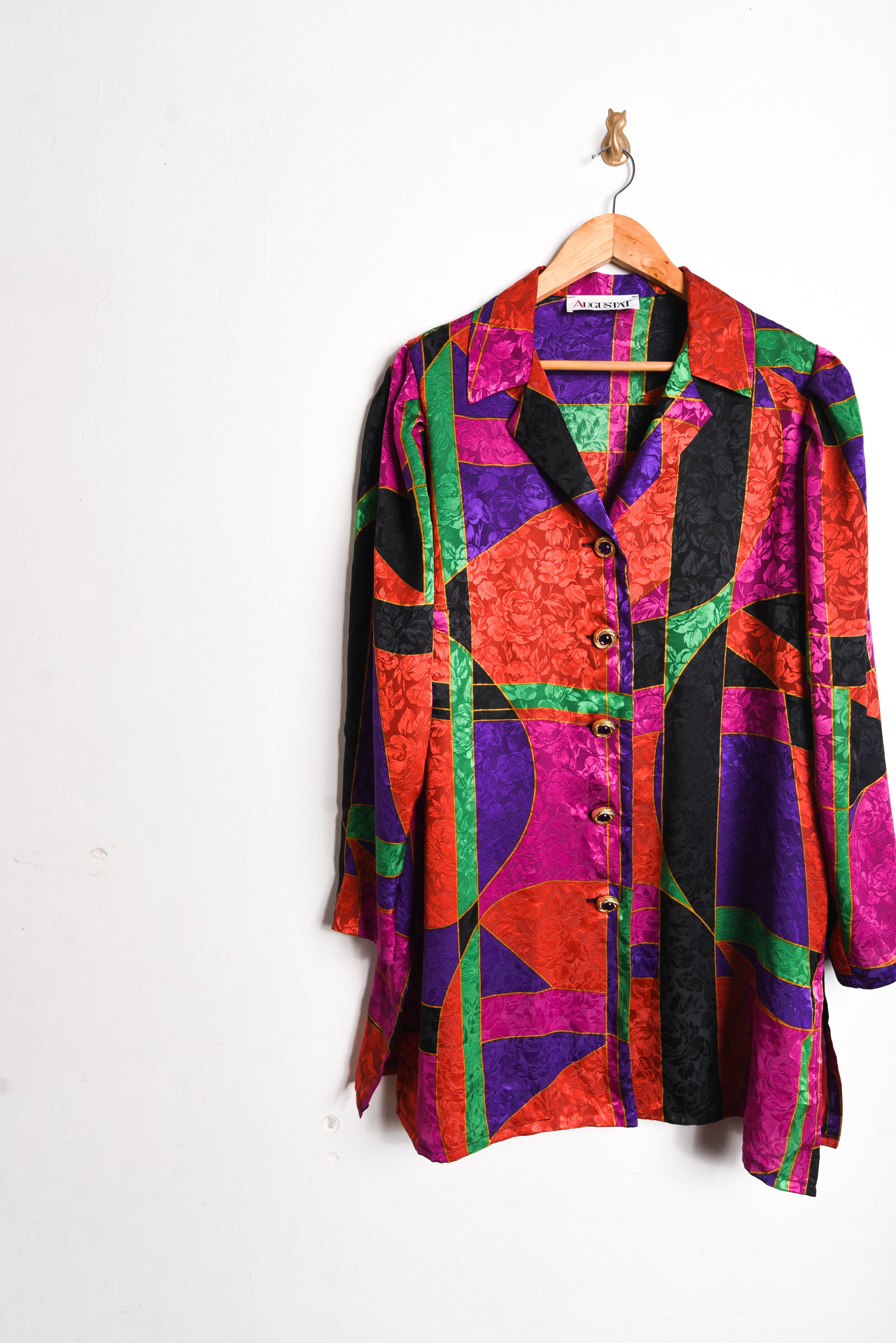 Blusón brocato 80s multicolor