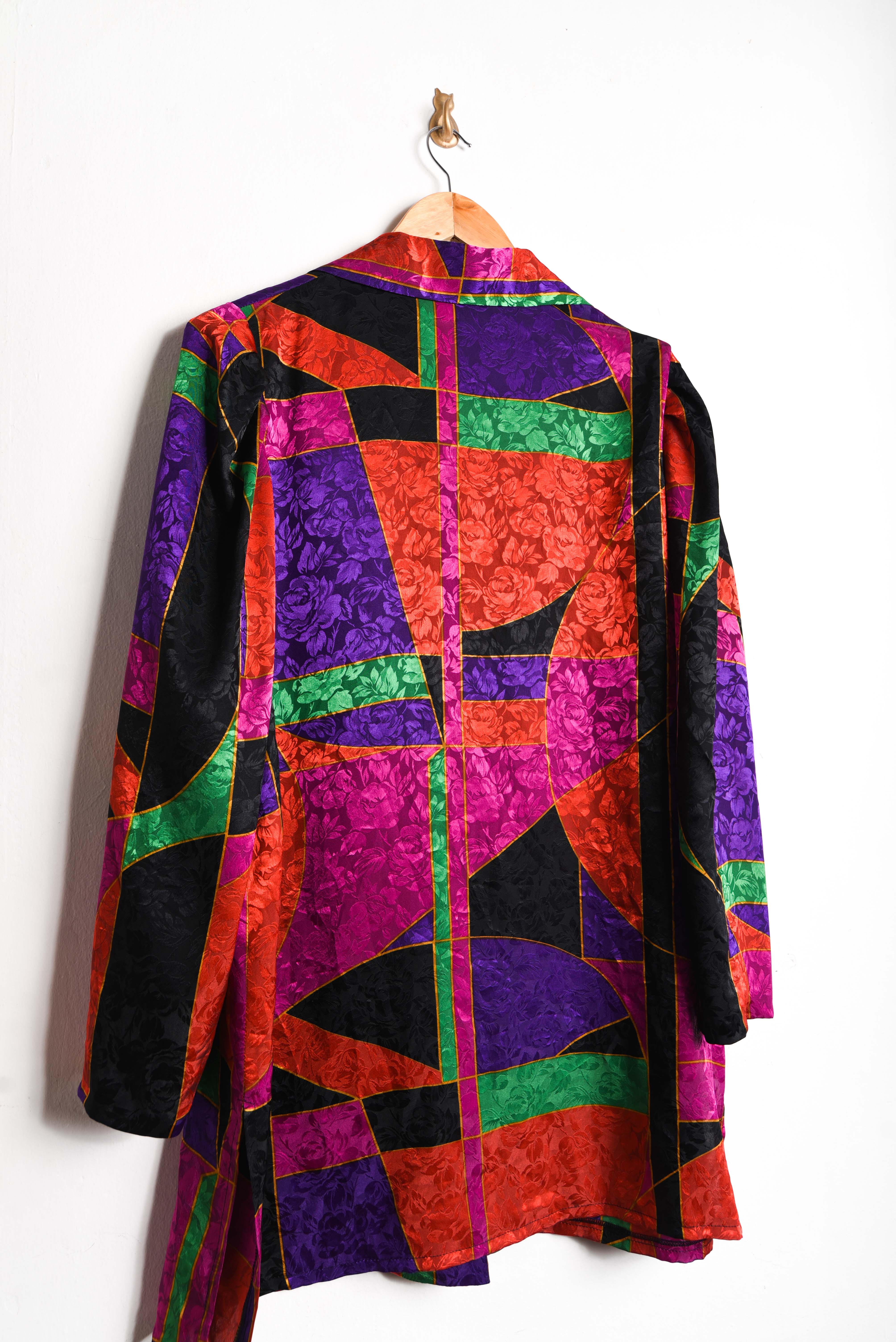 Blusón brocato 80s multicolor