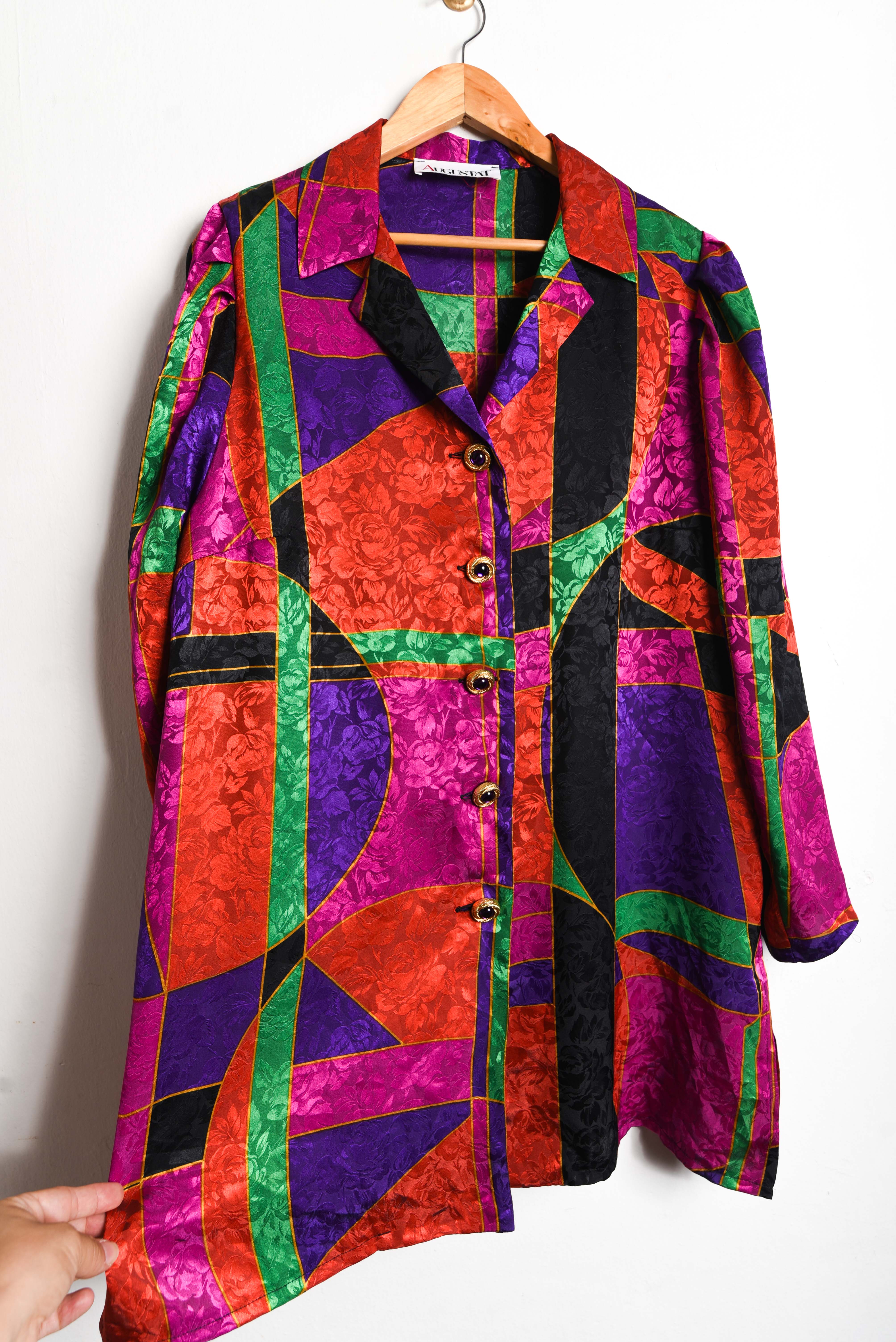 Blusón brocato 80s multicolor