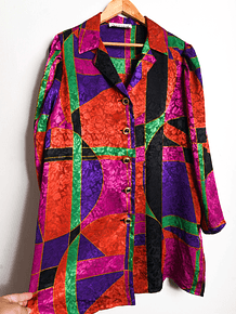Blusón brocato 80s multicolor