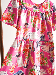 Vestido pink reworked vintage Hawaii