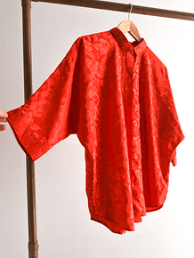 Blusa roja 80s brocato