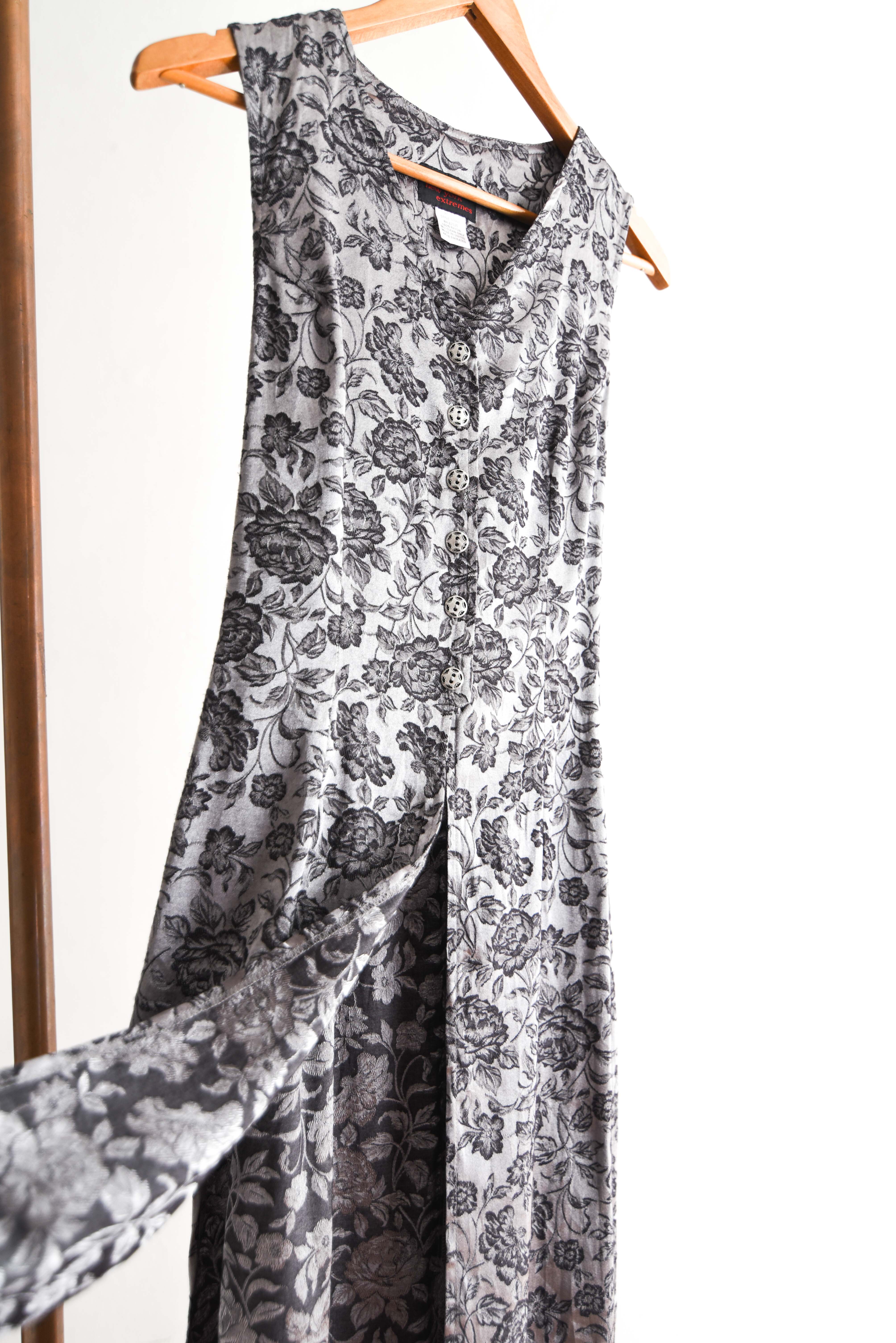 Vestido tapado brocato silver botones