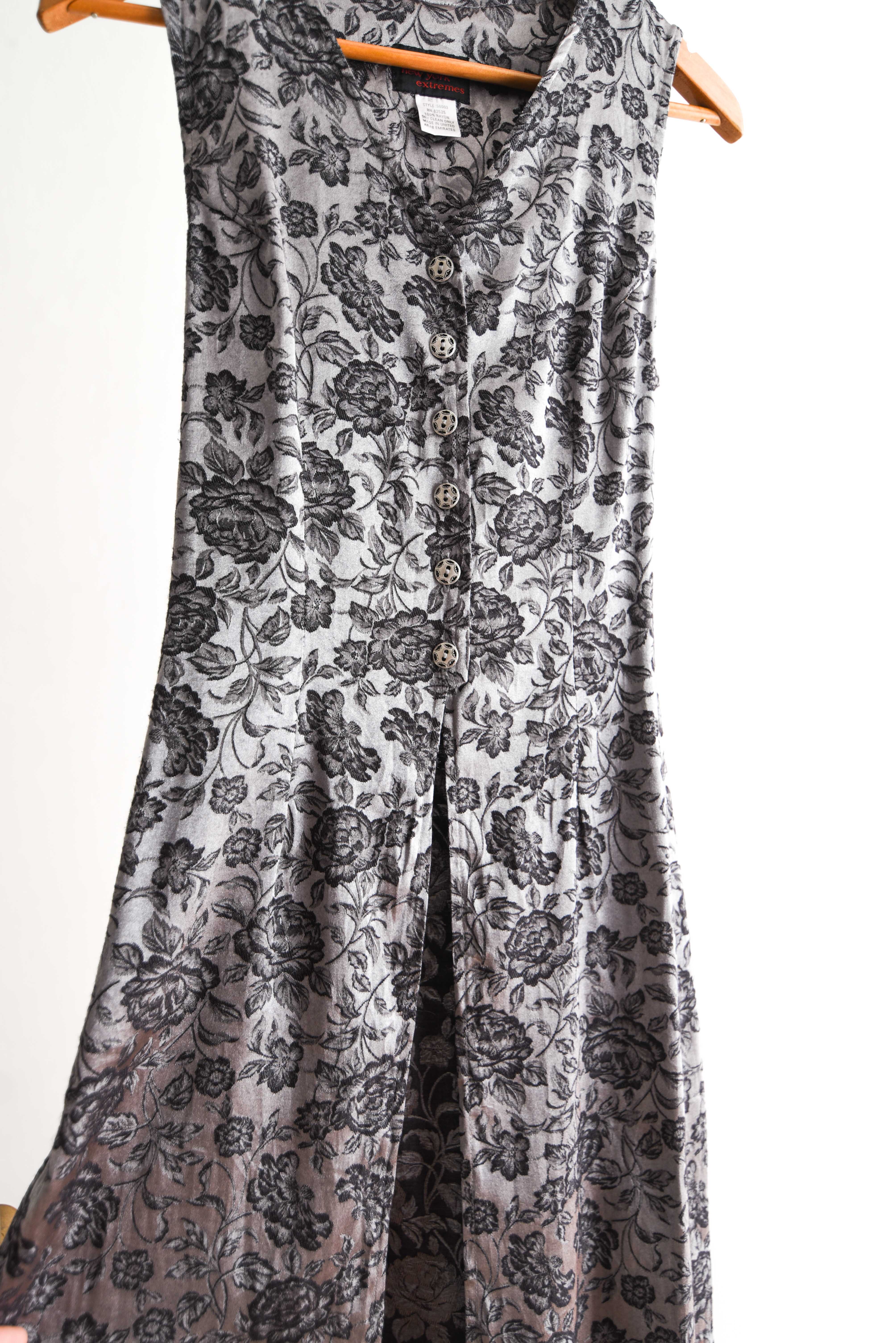 Vestido tapado brocato silver botones