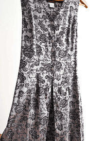 Vestido tapado brocato silver botones