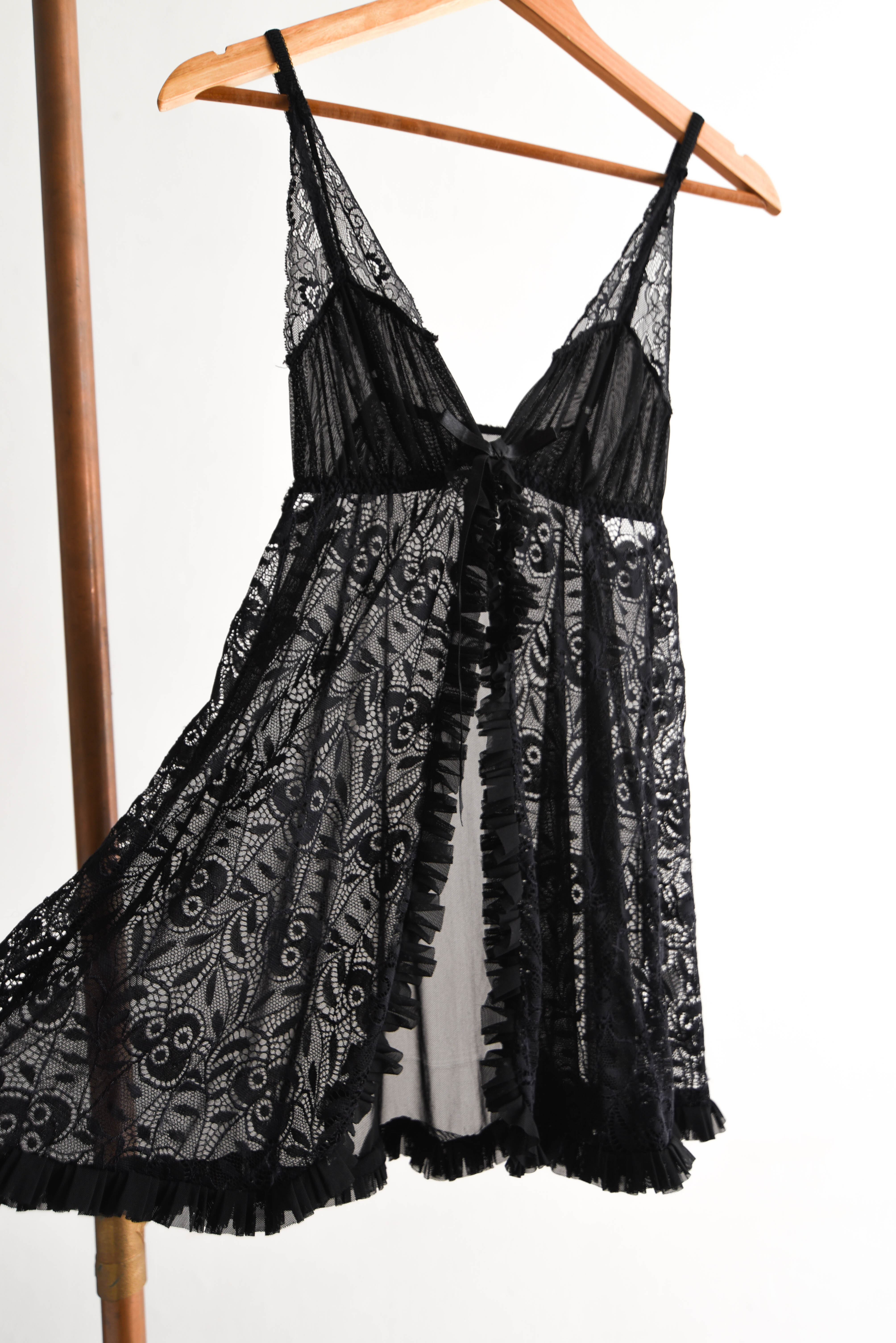 Babydoll negro encaje