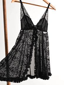 Babydoll negro encaje