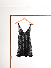 Babydoll negro encaje