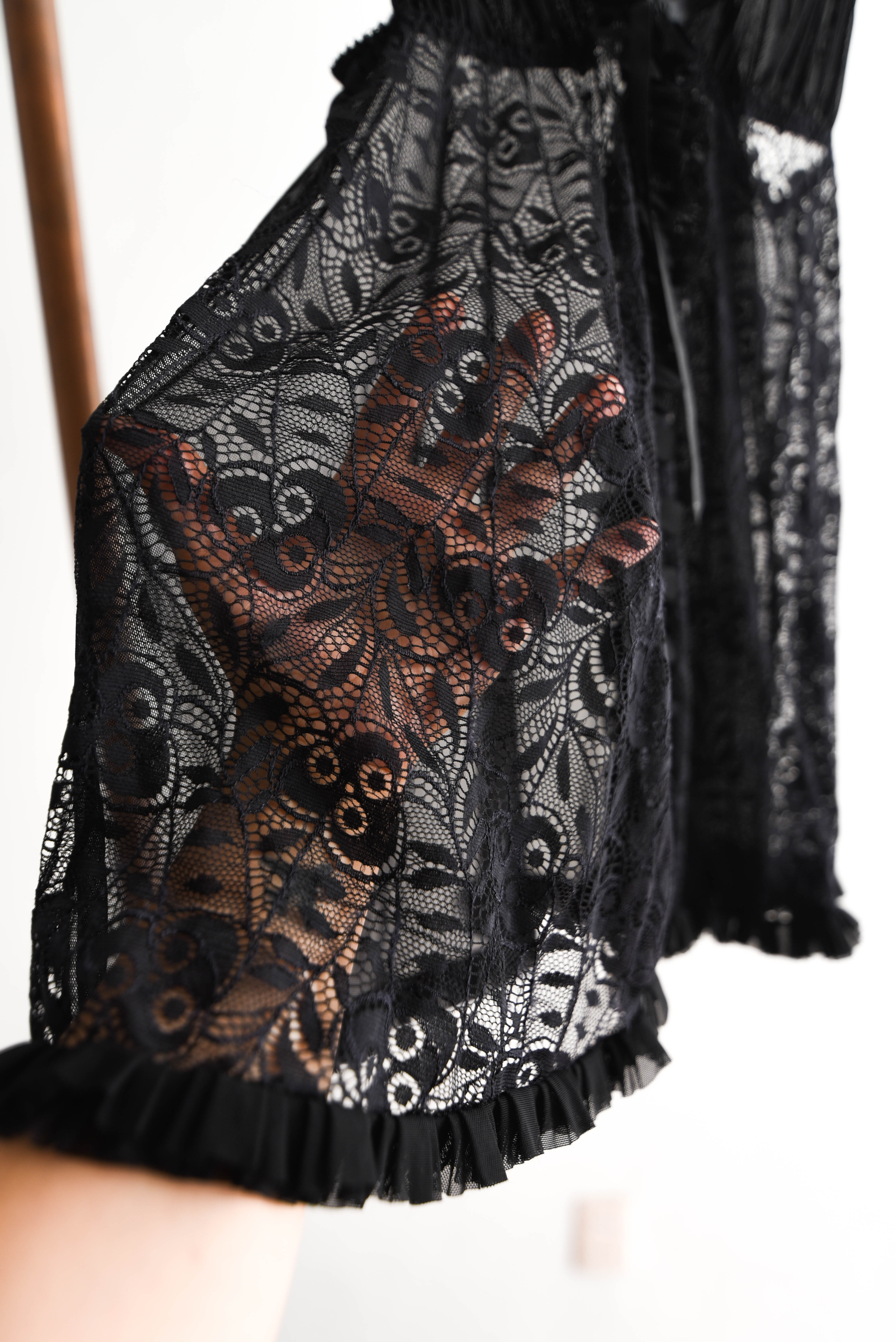 Babydoll negro encaje