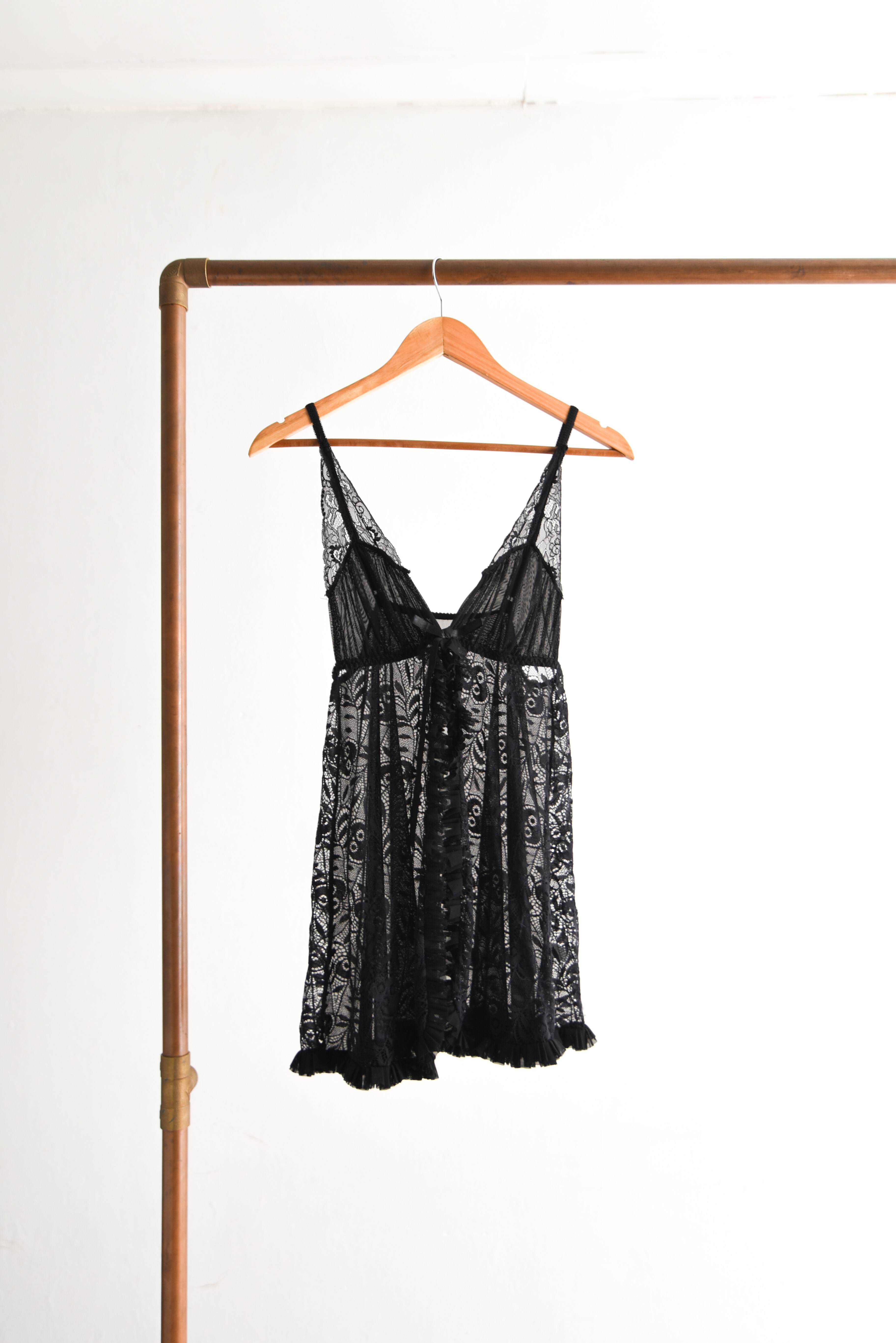 Babydoll negro encaje