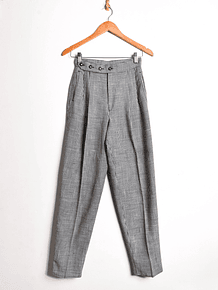 Pantalón gingham tiro alto b&w