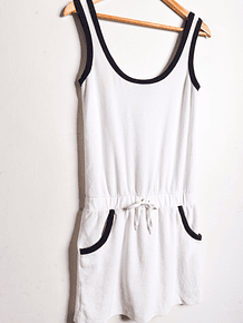 Vestido playa blanco y navy
