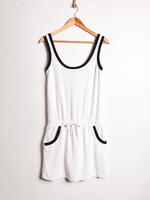 Vestido playa blanco y navy