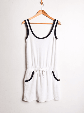 Vestido playa blanco y navy