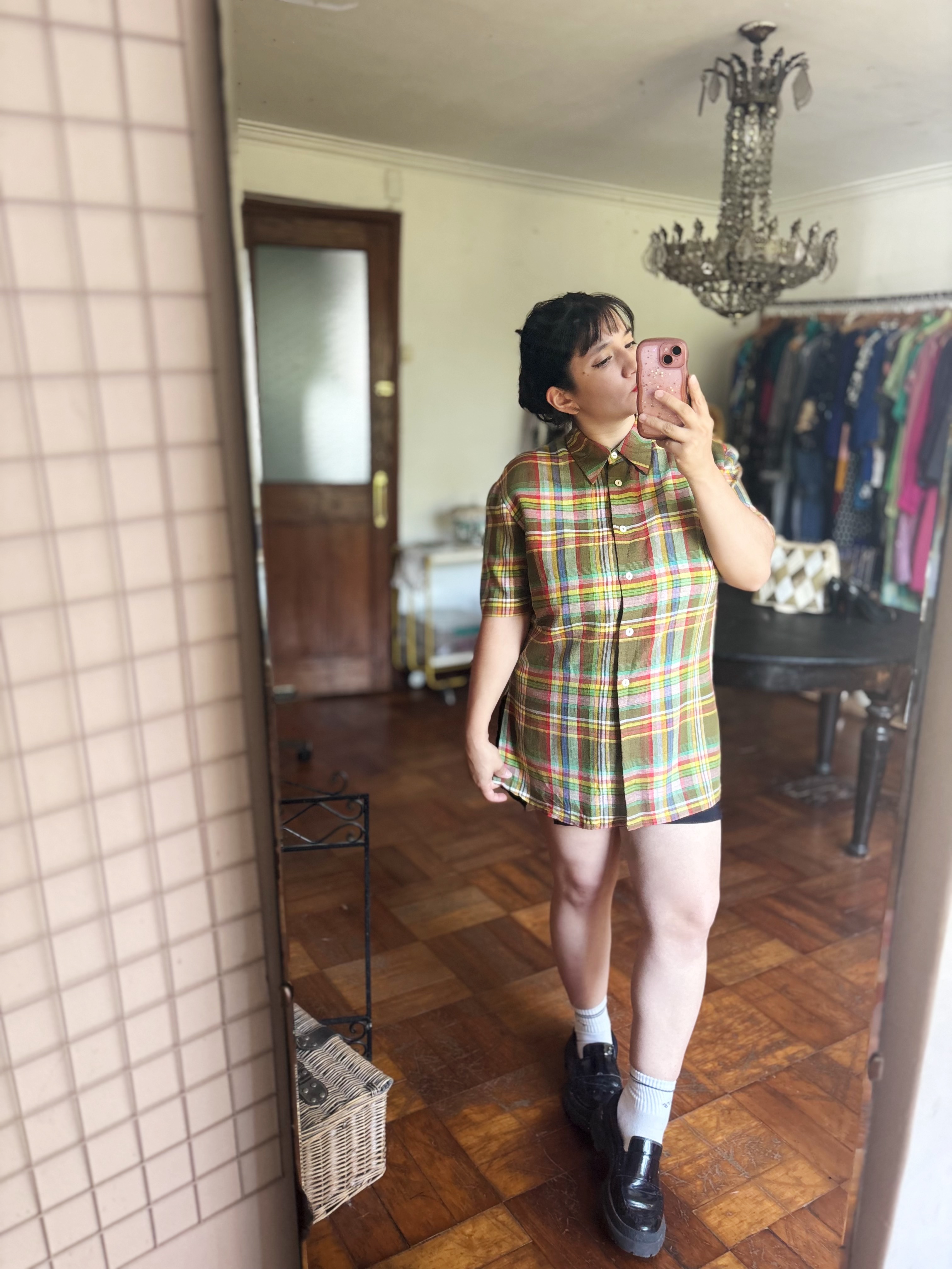 Camisa café tartán