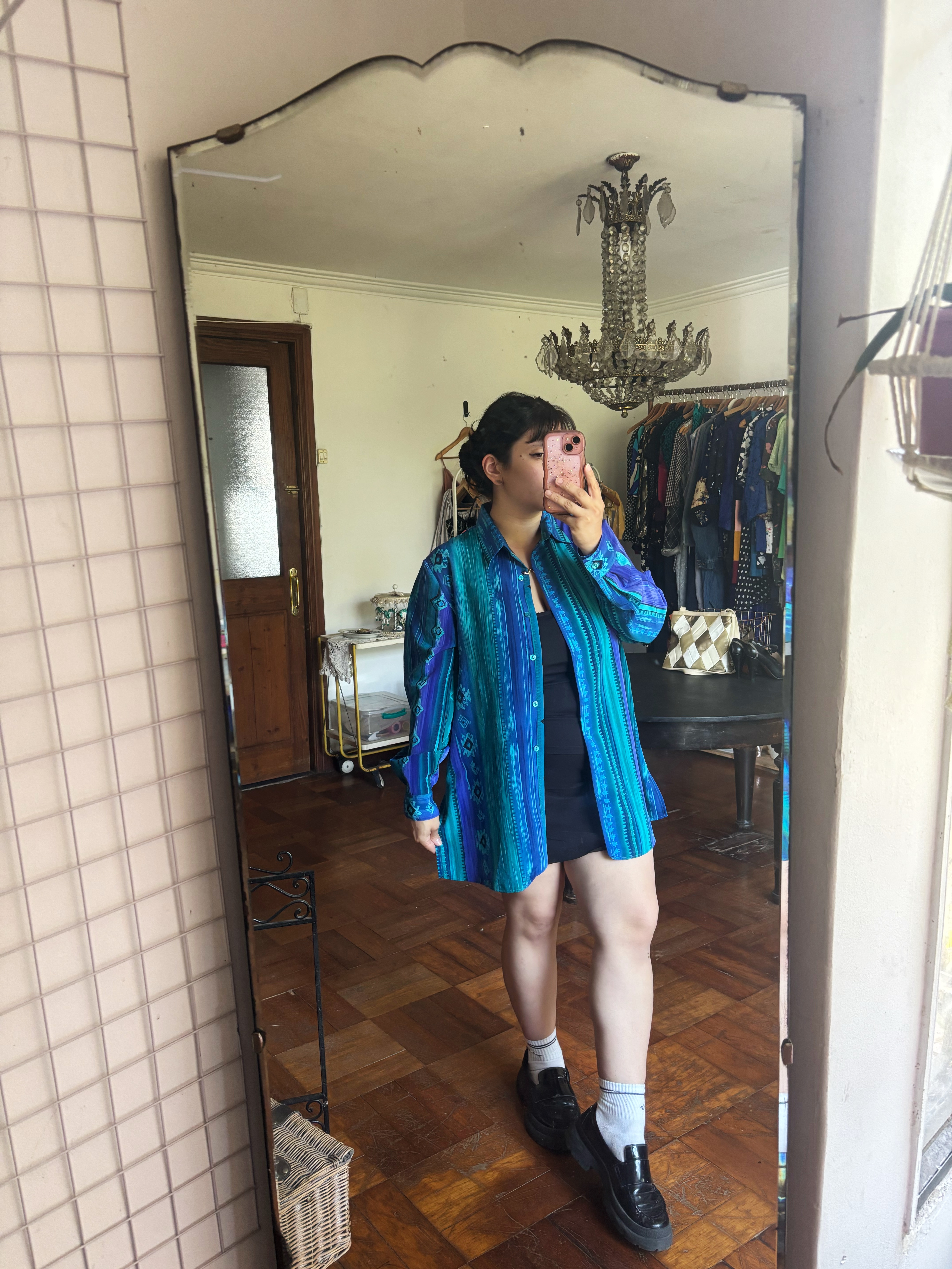 Blusa vintage ocean blue