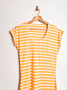 Vestido rayado tangerine