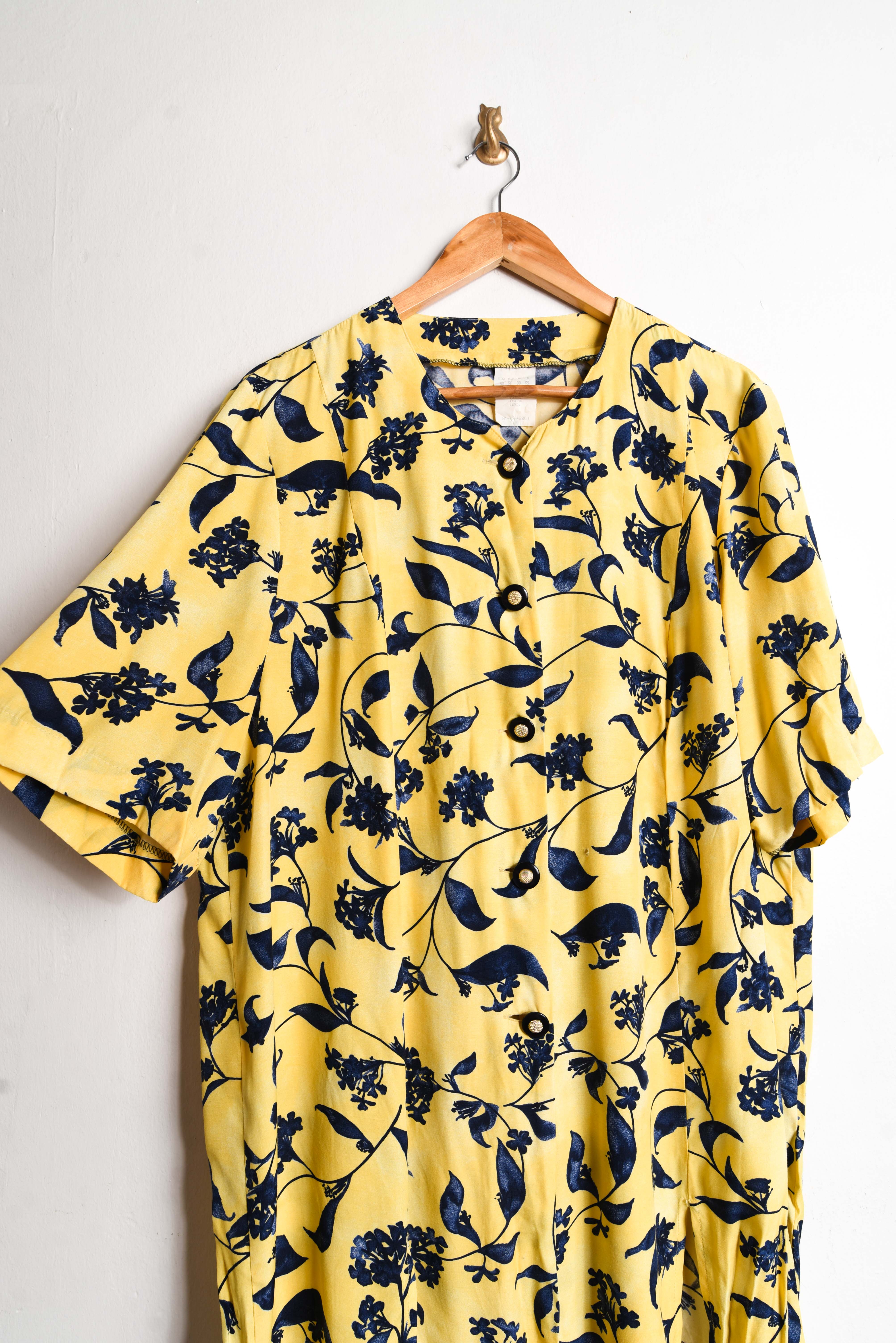 Blusón amarillo floral vintage