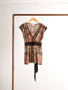 Top café plisado y2k