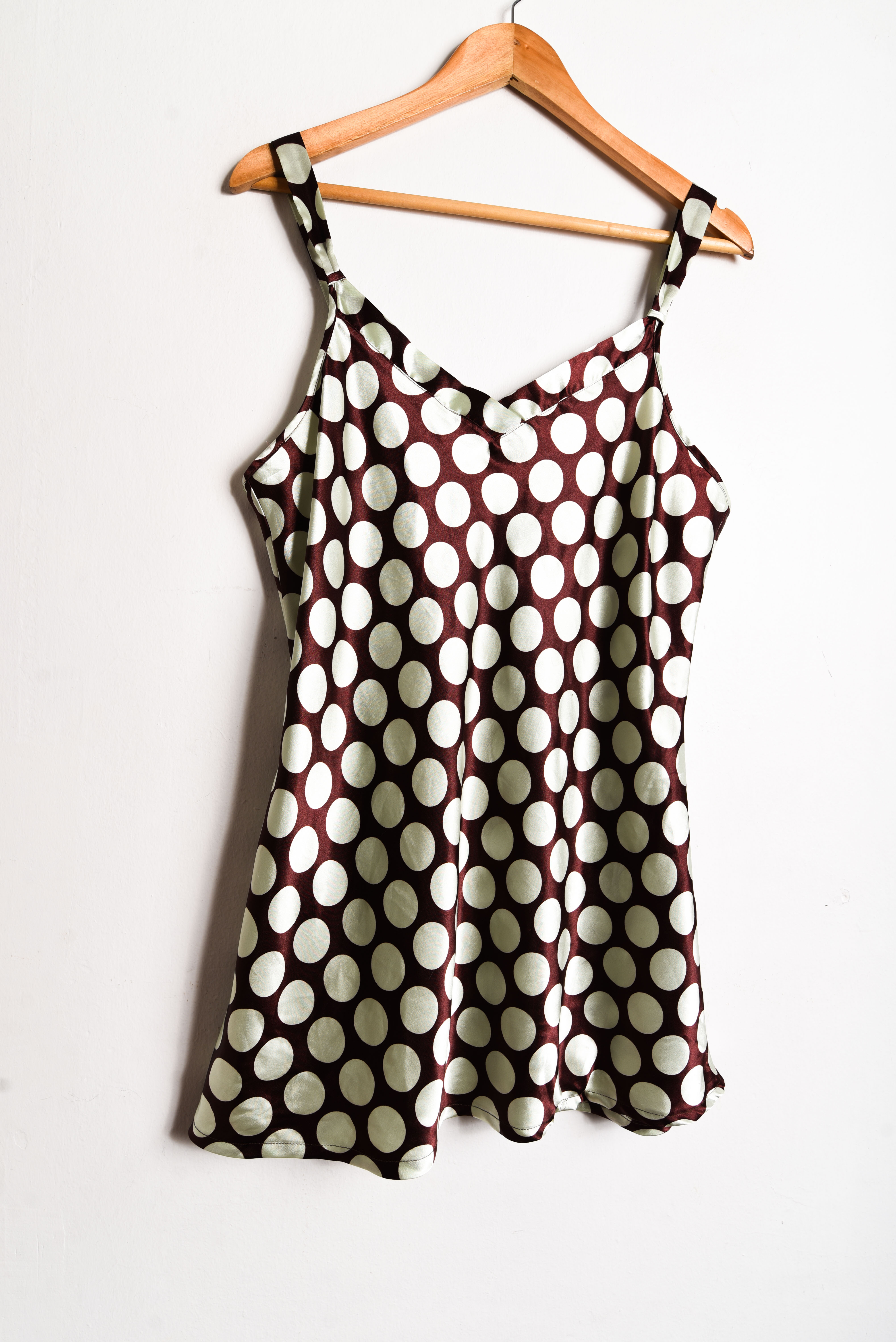 Slipdress chocolate lunares