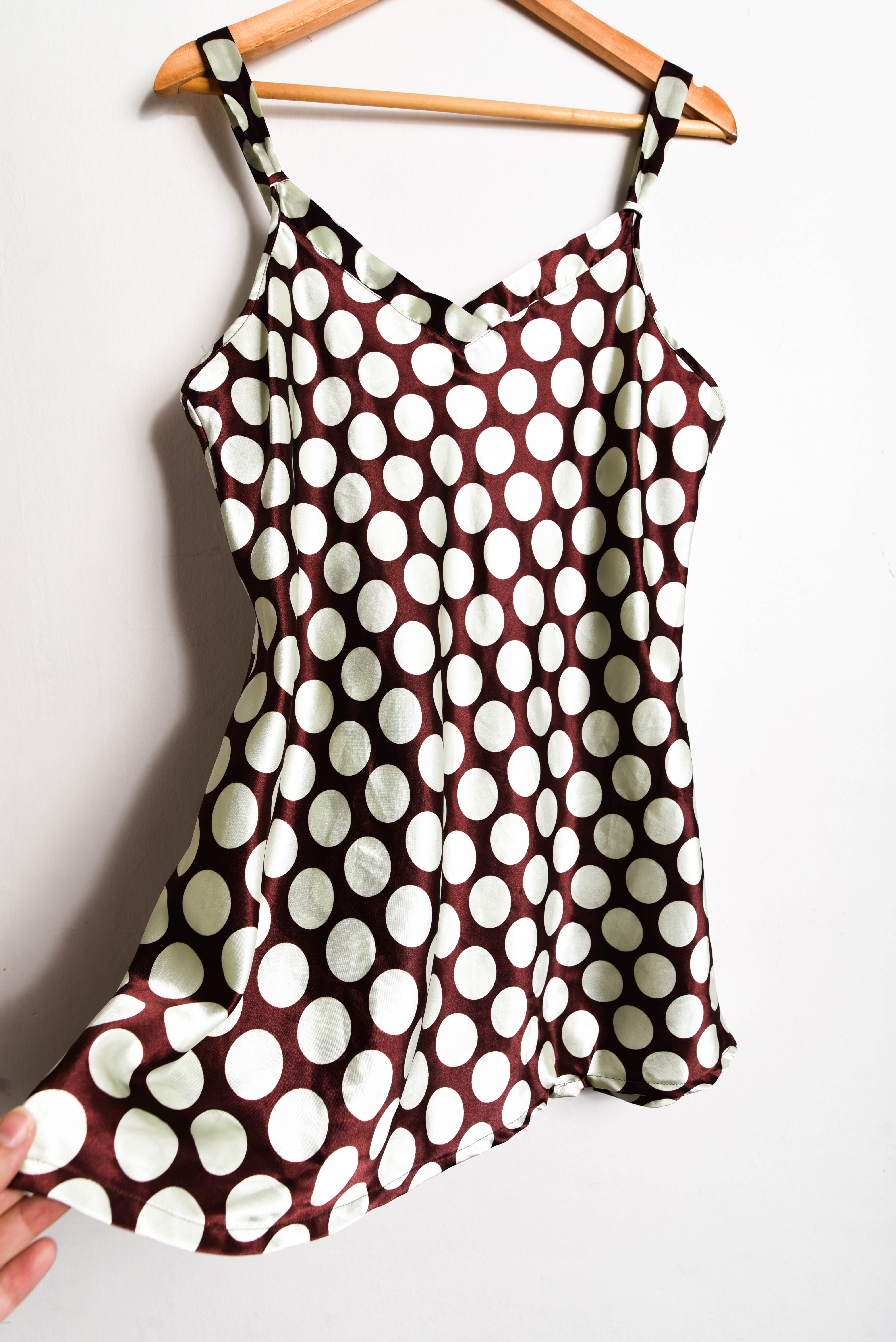 Slipdress chocolate lunares