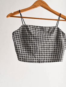 Croptop gris pata de gallo